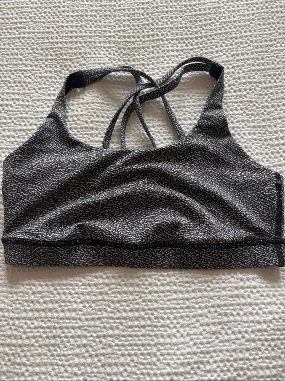 Lululemon Black Speckled Strappy Sports Bra